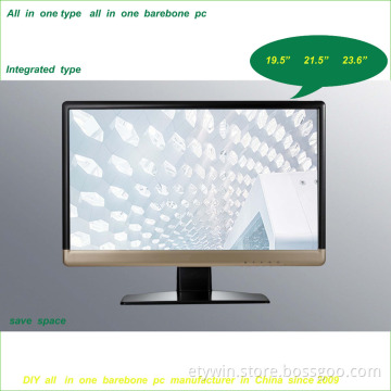 2016 new pc case wide screen desktop computer 21.5" all in one pc
